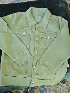 Granelito Light Olive Green Snap-Front Shirt Jacket